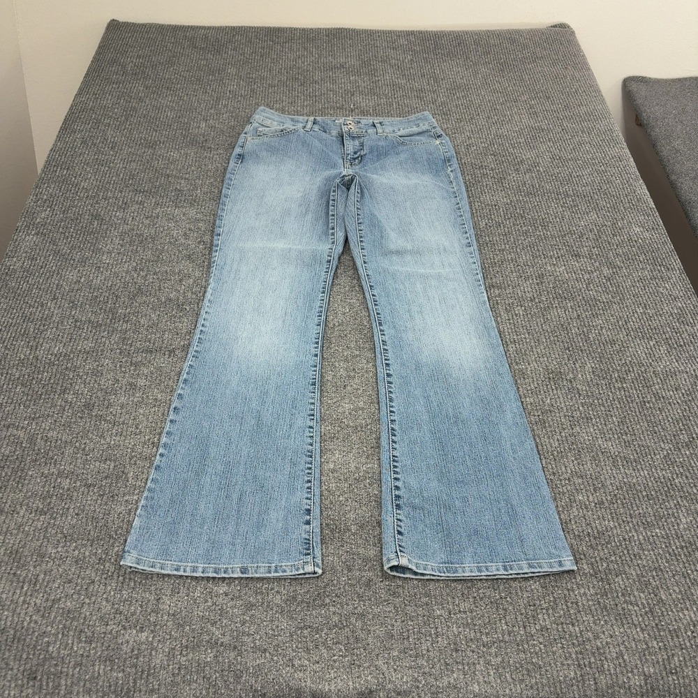 Bandolino Blu Jeans Womens 6 Blue Cotton Blend Arianna Flap Pocket Bootcut Y2K